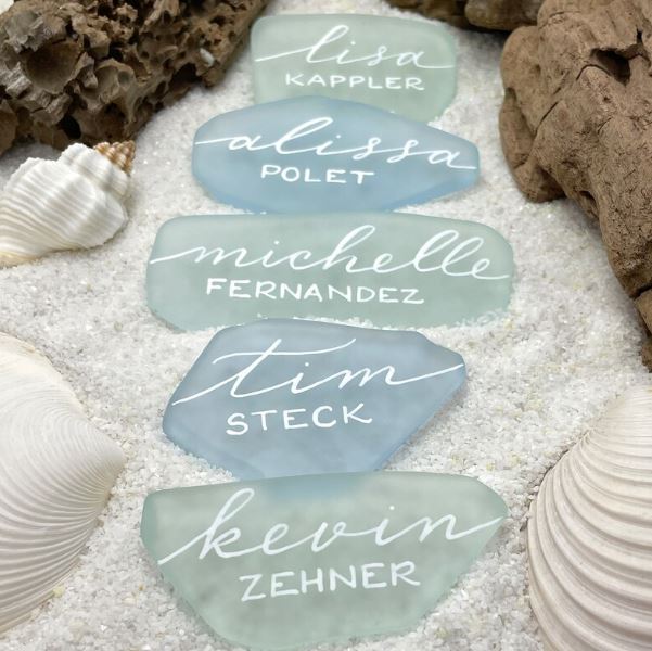 Coastal Sea Glass Place Cards