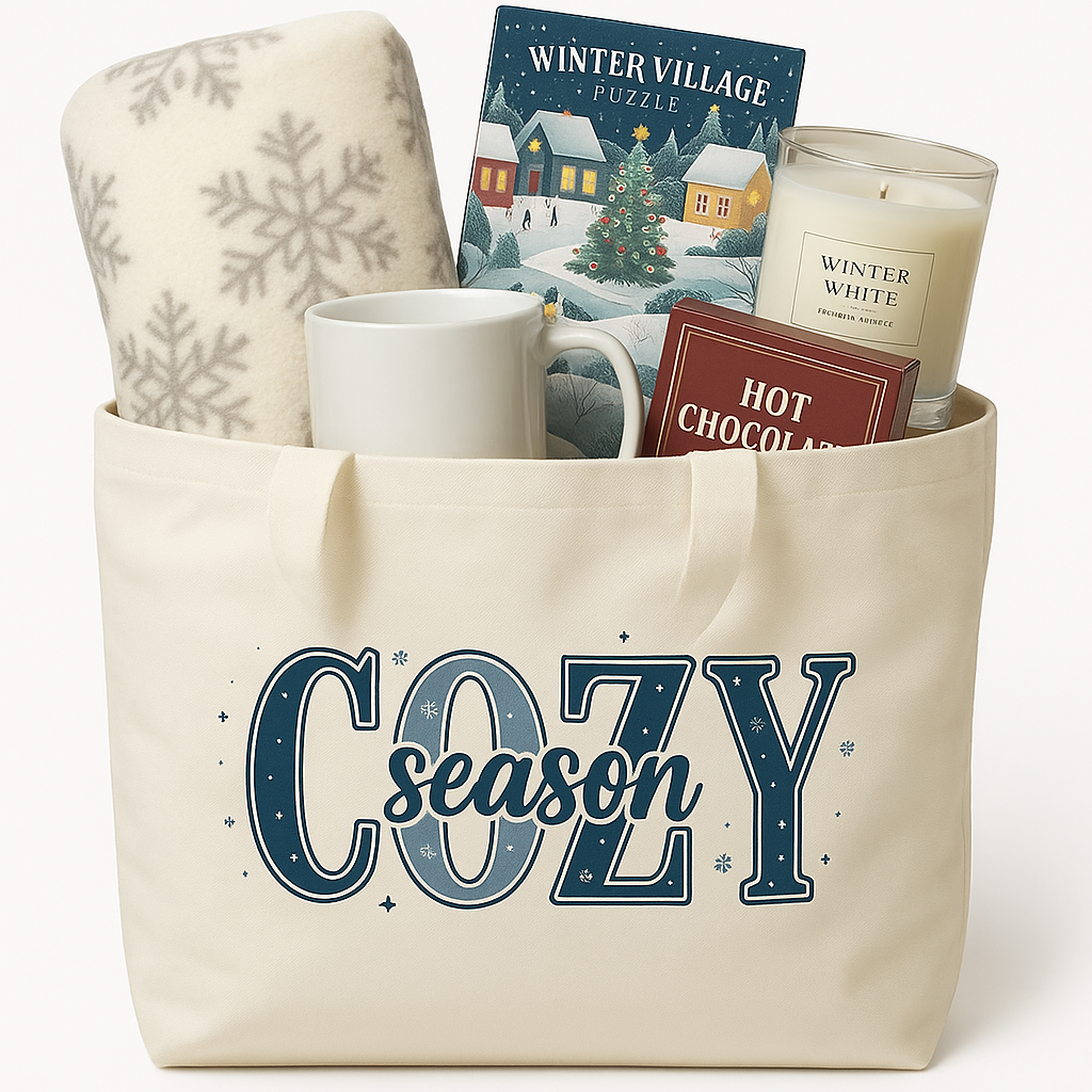 Cozy Season Tote – Winter Warmth Gift Bag